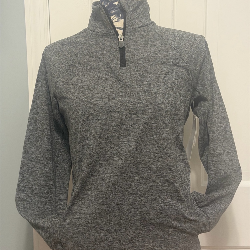 New Zella woman Charcoal Zip-Up Sweater